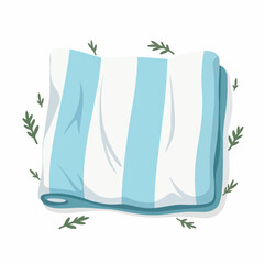 Neatly folded picnic blanket with leaves, outdoor relaxation concept