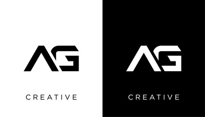 simple elegant Letter Initial AG icon logo design vector template