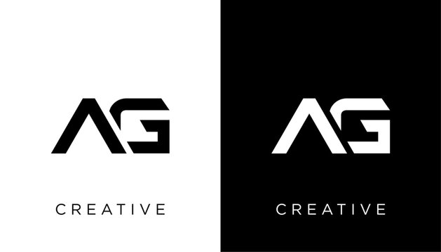 simple elegant Letter Initial AG icon logo design vector template