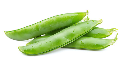 green beans on white background