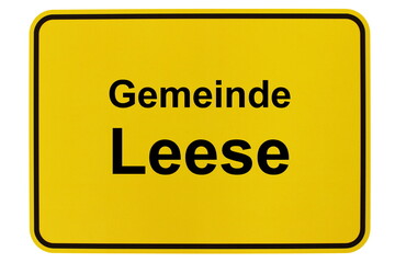 Illustration eines Ortsschildes der Gemeinde Leese in Niedersachsen