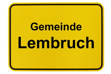 Illustration eines Ortsschildes der Gemeinde Lembruch in Niedersachsen