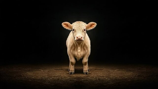 Cream Calf Portrait: A Study in Innocence and Darkness