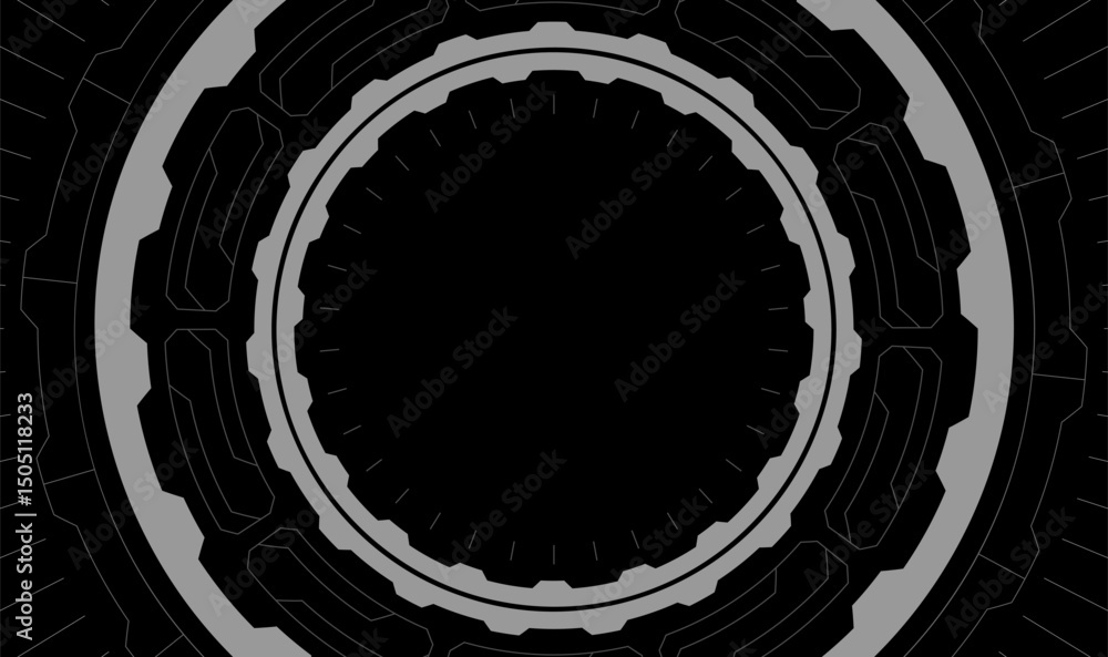 Poster abstract circular futuristic tech background. digital technology big data banner.