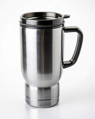 Stainless Steel Travel Mug with Lid and Handle - Perfect for Coffee, Tea, or Hot Beverages