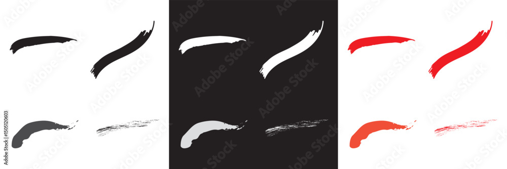 Poster black, white and red brush strokes. abstract grunge texture . artistic graphic element, creative des