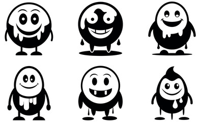 Cartoon Character Designs in Black and White