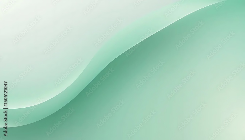 Aufkleber abstract curved layers create a serene and calming atmosphere with soft, diffused, green lighting.