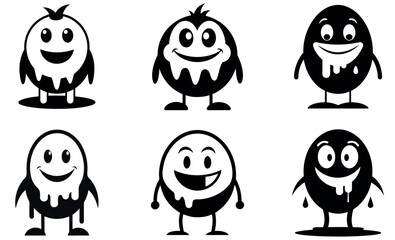 Cartoon Character Designs in Black and White