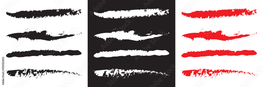 Poster black, white and red brush strokes. abstract grunge texture . artistic graphic element, creative des