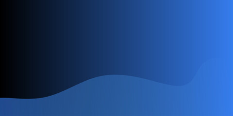 A twotone background of black and blue divided by a curved line The blue blends from dark to light