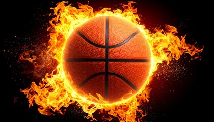 Obraz premium basketball on fire