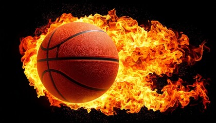 Fototapeta premium basketball in fire