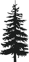 Pine Tree Silhouette Vector – Evergreen Forest Illustration for Nature and Outdoor Designs