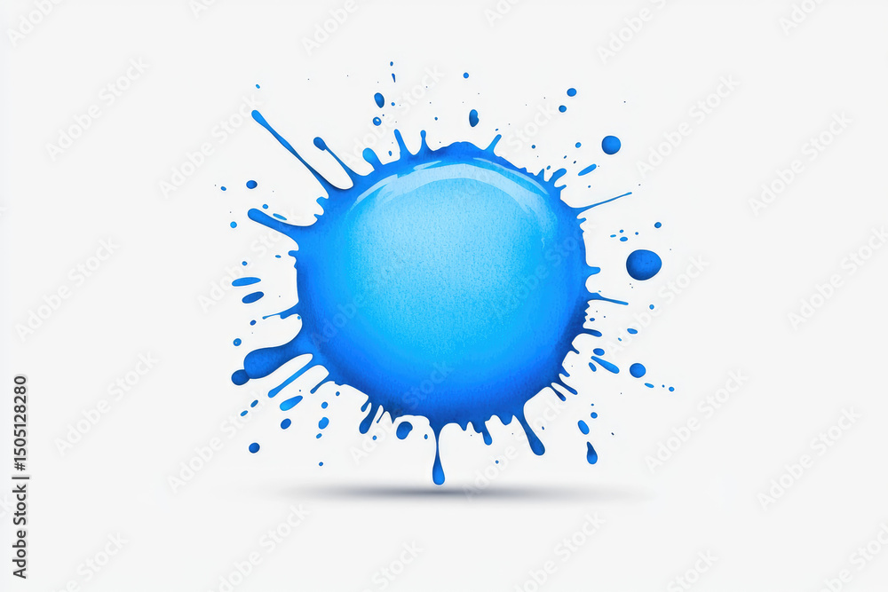 Aufkleber dynamic blue paint splash on white background graphic design concept creative artistry studio enviro