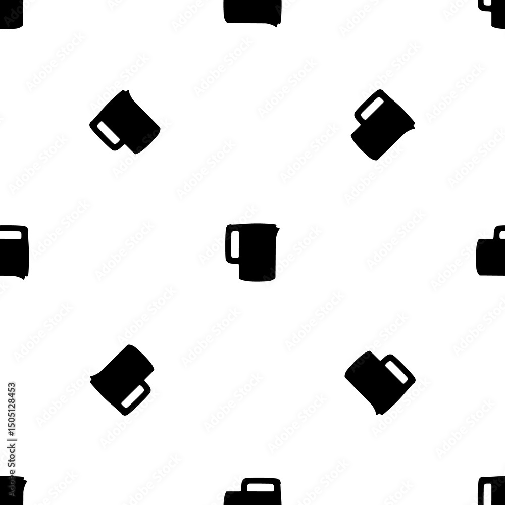 Poster seamless pattern of repeated black electric kettle symbols. elements are evenly spaced and some are 