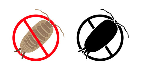 Obraz premium Stop woodlouse sign prohibiting common rough woodlouse, isopods