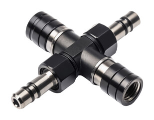 Autopot 3/8 or 1/4 pro cross connector png hose joint png irrigation pipe png garden connector png transparent background image