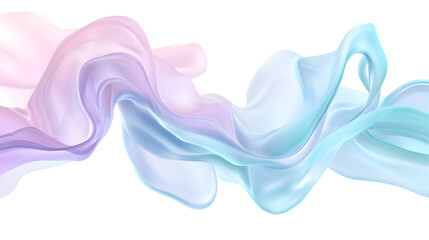 Abstract flowing fabric in pastel colors against a black background evoking fluidity and grace for graphic design isolated, transparent, white, backgrounds, png, cut out, clipping, path, social media