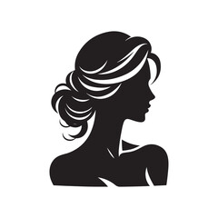 beautiful woman vector silhouette clip art logo design illustration