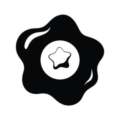 Black and white star shaped jelly