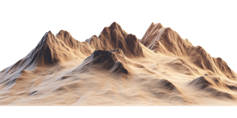 Majestic tan mountain range, digitally rendered