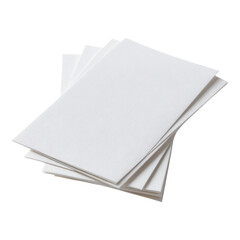 Stack of white paper napkins with a subtle textured pattern.