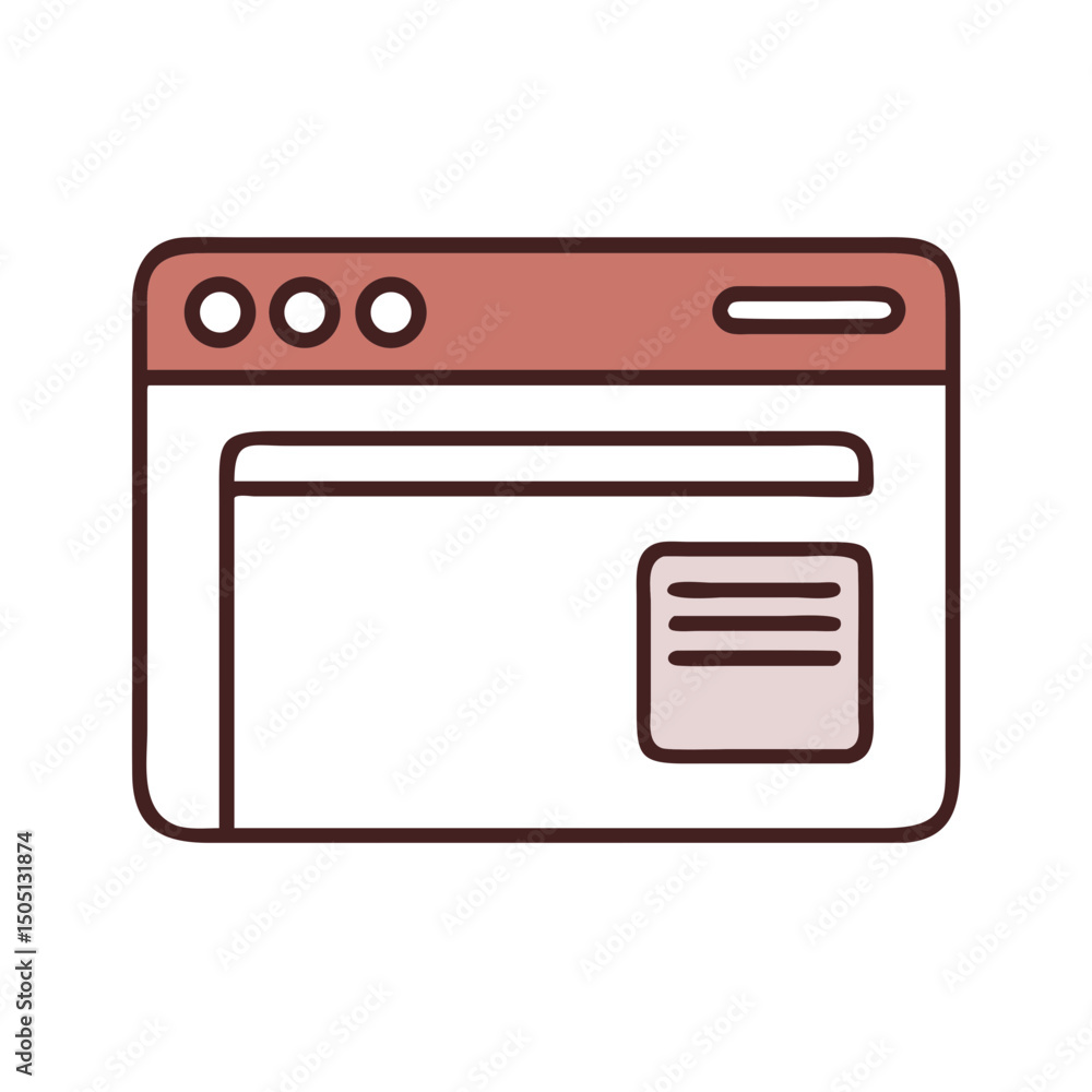 Poster simple browser window design, for website interface, app design