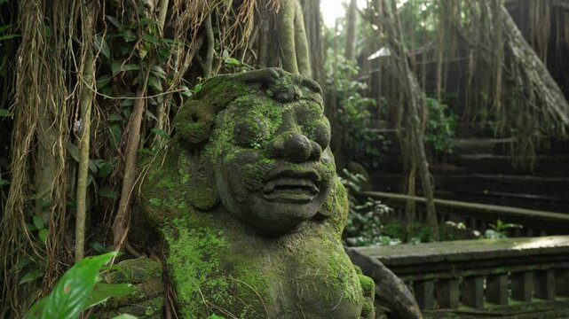 Balinese culture heritage hindu religious sculpture Bali Monkey forest Ubud Indonesia