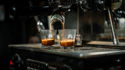 Double Espresso Shot from a Professional Machine