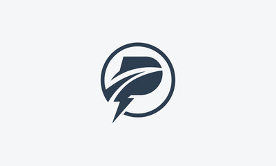Flat Vector p Logo Design Template
