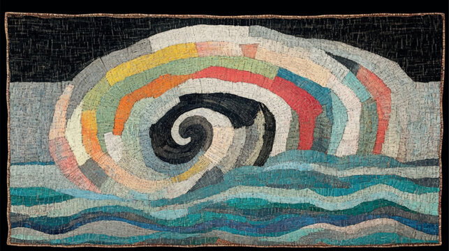 Abstract Spiral Wave Art
