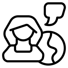 Global Talk Line Icon