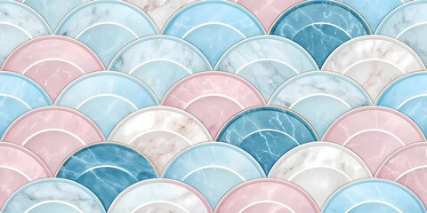 Sky Blue + Lilac + White
Celestial-inspired marble with circular wave forms and light shadows