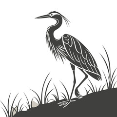 Obraz premium Heron on a white background. heron vector art illustration. bird vector design.