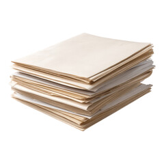 A stack of uneven, slightly aged papers arranged in a pile.