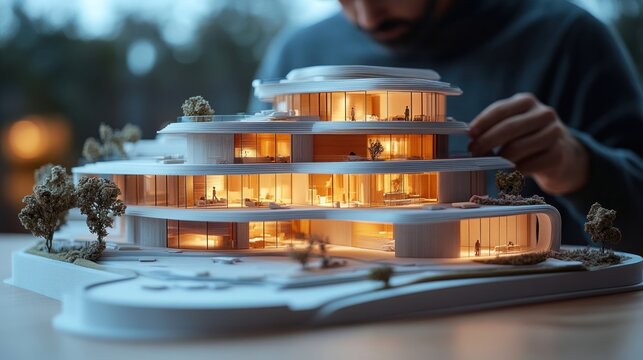 Architectural Model of a Modern Luxurious Building