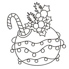 santa claus, christmas clipart, line art, hand drawn, holiday doodles, christmas sweets, snow illustration, winter elements, christmas candy, black and white, outline drawing, festive illustration