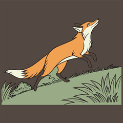 Running Cartoon Fox 