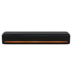 Sleek black rectangle with a vibrant amber light suggesting tech power on transparent background