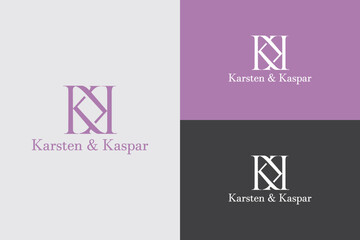 Elegant Minimalist Logo Design in Purple and White for Karsten and Kaspar