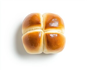 Delicious Shiny Baked Cloverleaf Roll on a Clean White Surface Perfect For a Savory Meal