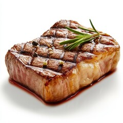 Deliciously Grilled Beef Steak Topped with Rosemary Herb and Seasoning for Gourmet Dining Experience