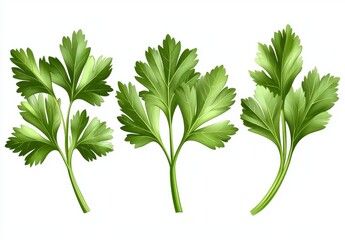 Fresh Parsley Herb Trio Culinary Ingredient Natural Green Vegetable Flavoring Kitchen Cooking