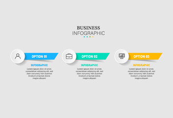 infographics 3 tab paper index template. Vector illustration abstract background.