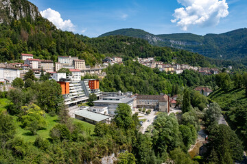 Vue sur la ville de Saint-Claude (Jura, France)