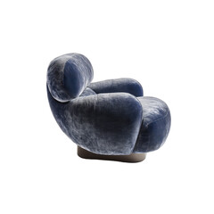 Plush Velvet Armchair in Modern Design, Side View