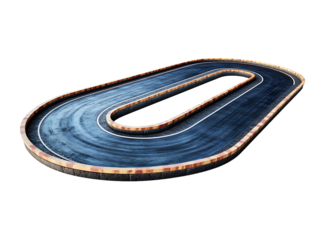 Oval Go-Kart Track with Decorative Border