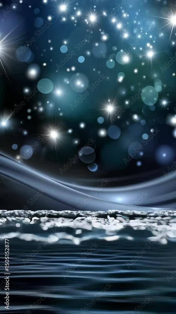 Aufkleber digital art of starbursts and bokeh effect in a celestial inspired design with a dark moody color pa