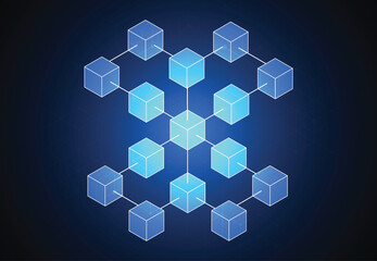 Abstract blockchain digital technology concept. Big data design. Vector illustration